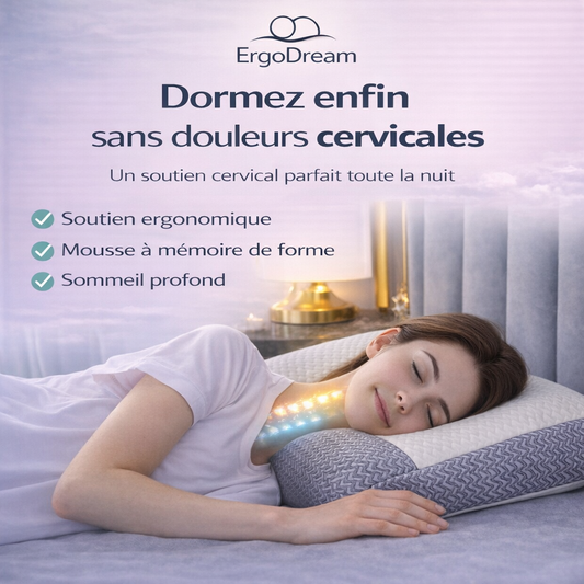 Oreiller Ergonomique pour le Cou – Confort de Sommeil et Maintien Naturel – Lavable en Machine