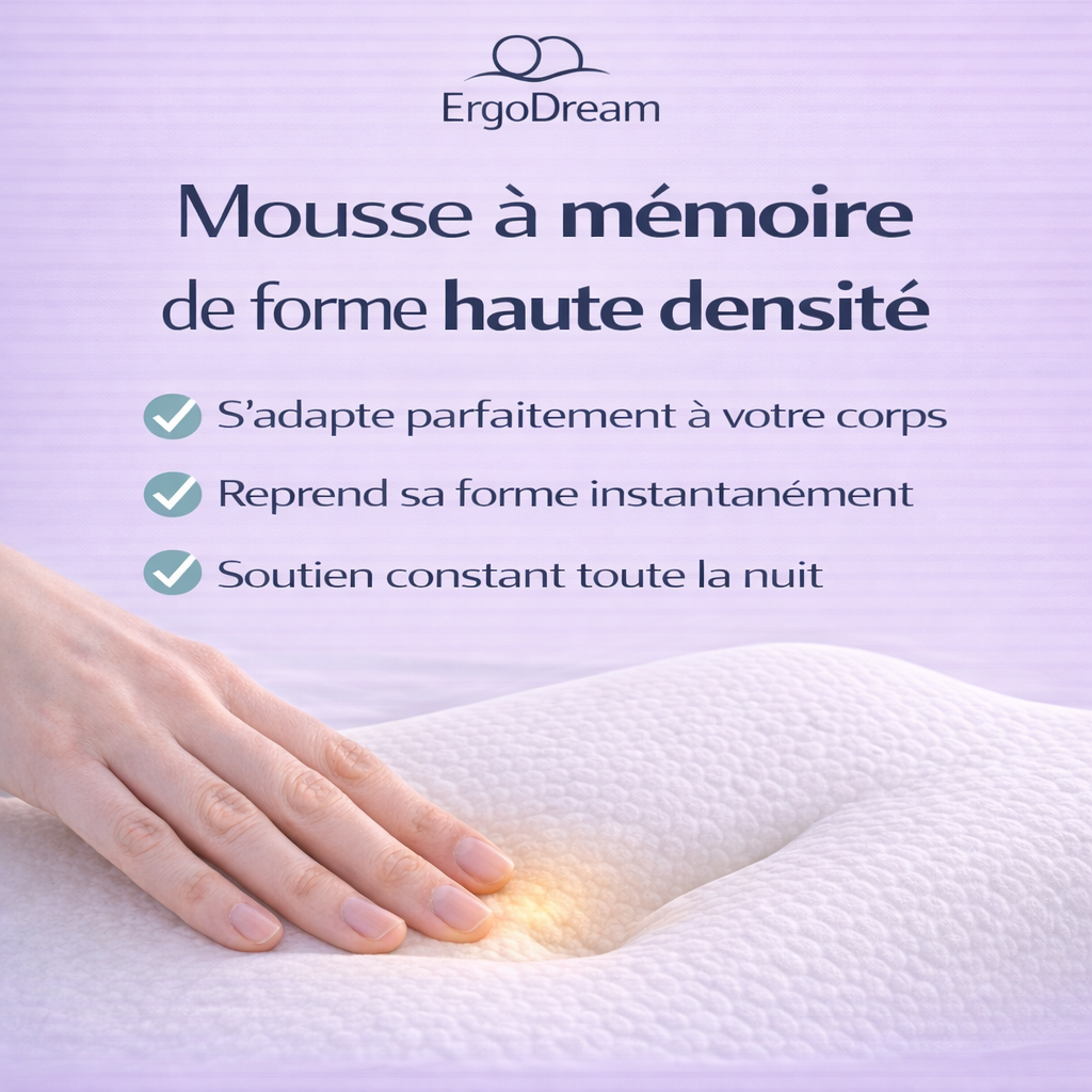 Oreiller Ergonomique pour le Cou – Confort de Sommeil et Maintien Naturel – Lavable en Machine