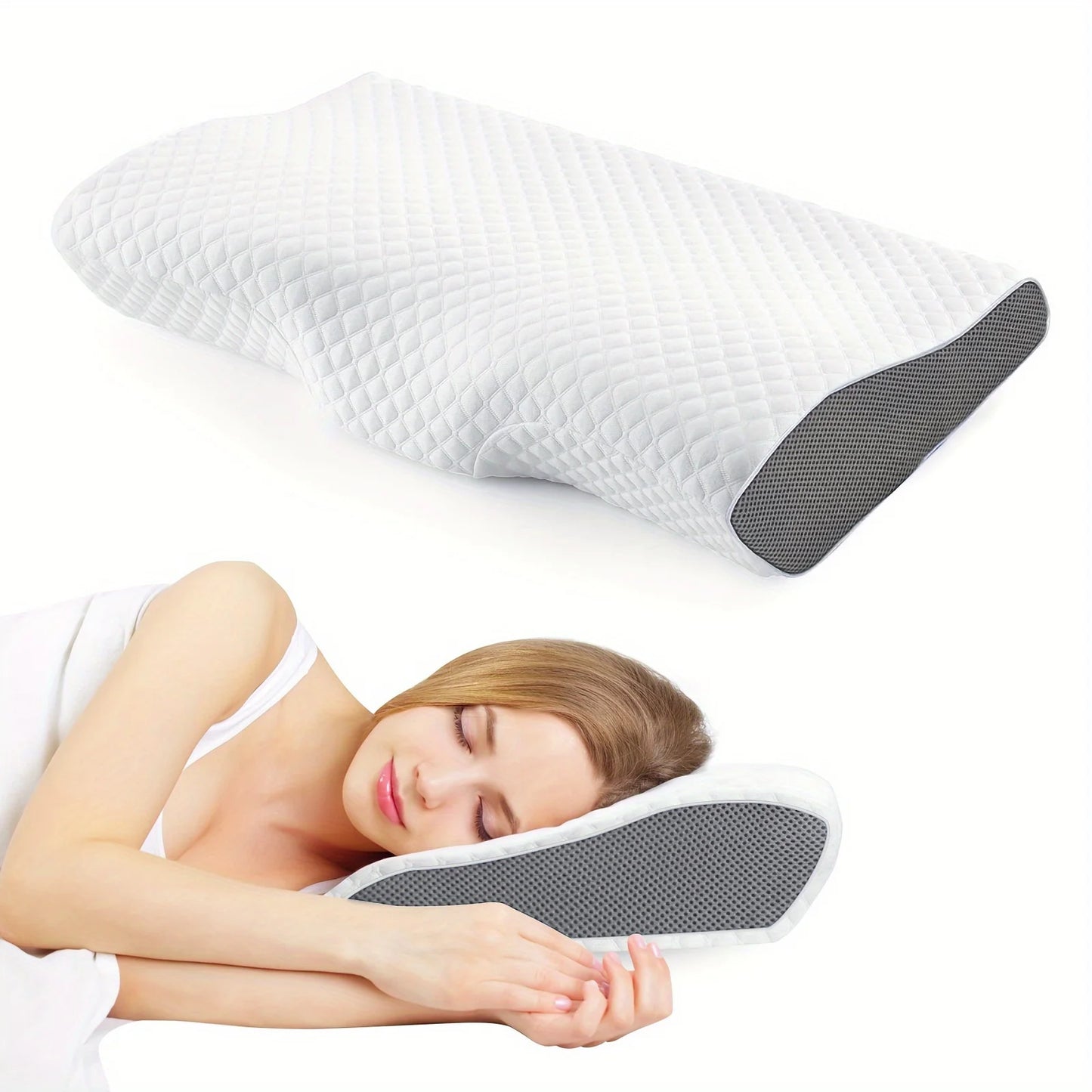 Oreiller en Mousse à Mémoire de Forme – Confort de Sommeil pour Toutes les Positions